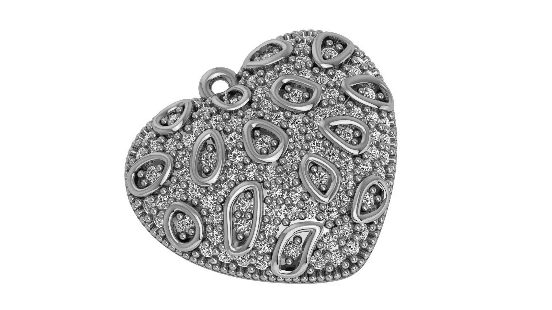 Decorative Heart Charm Pendant 3D print model_2