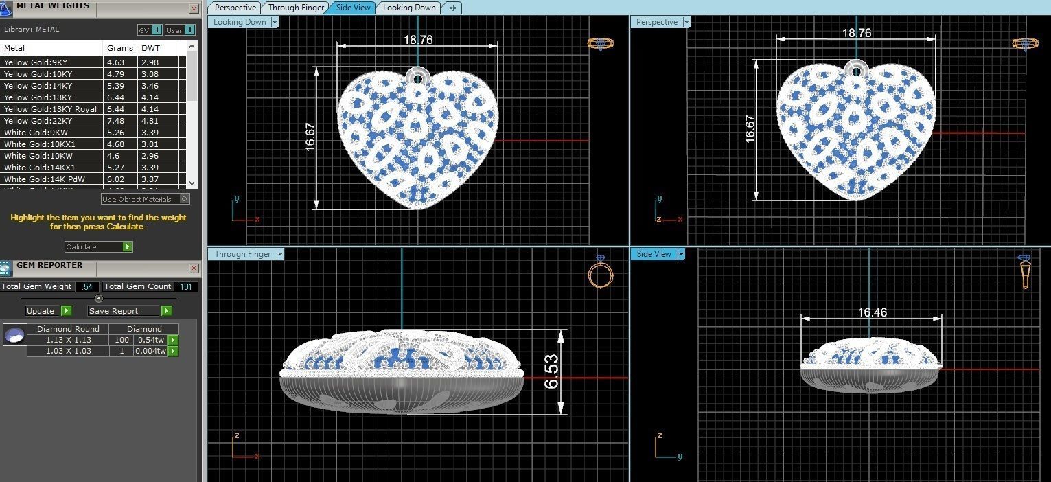 Decorative Heart Charm Pendant 3D print model_3