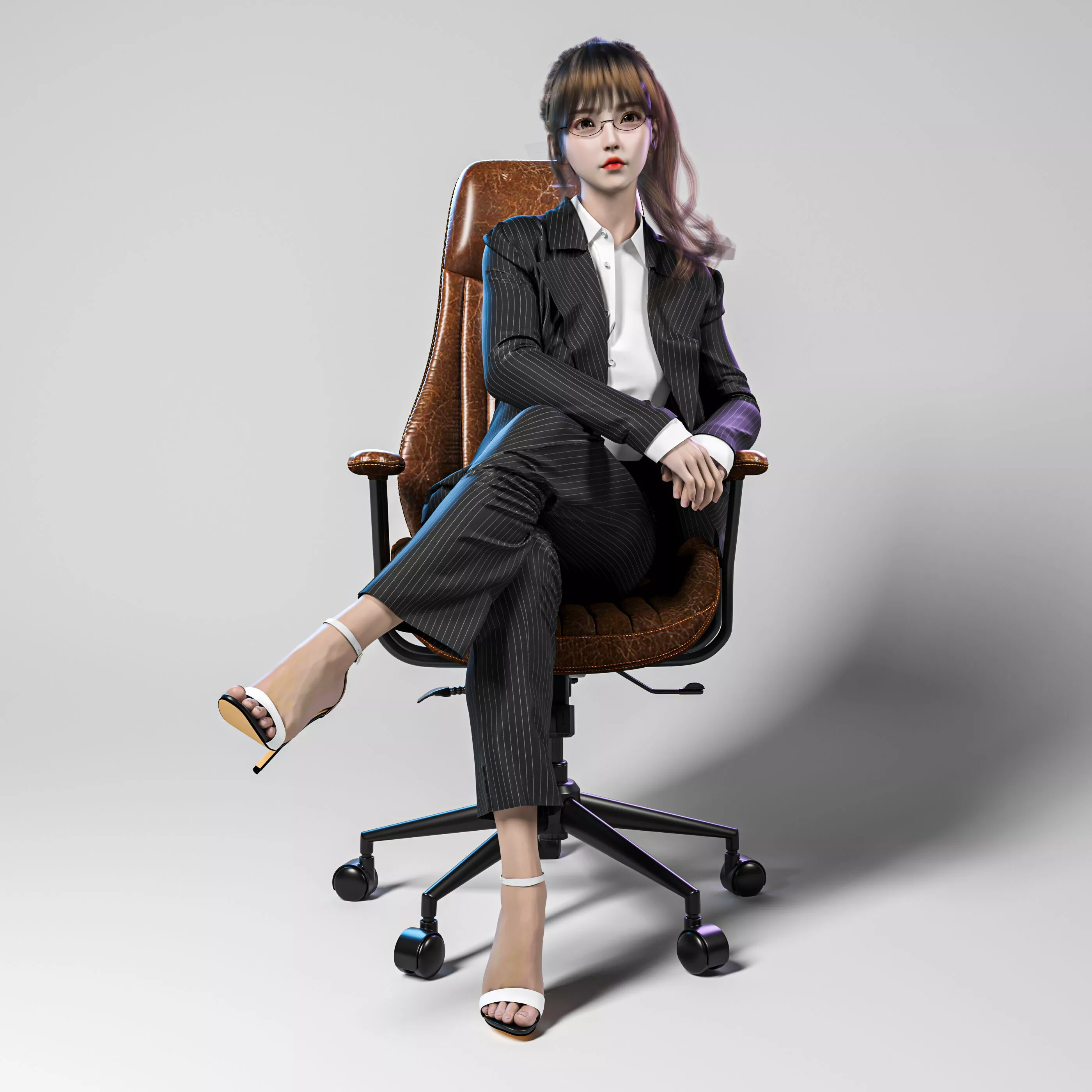 Woman Business Office Sitting 3D model