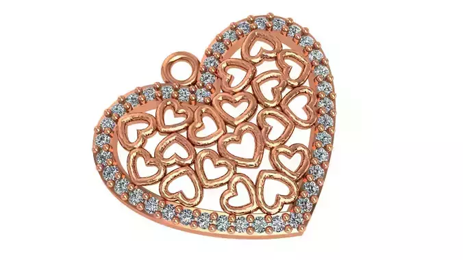 Hearts in Heart Pendant