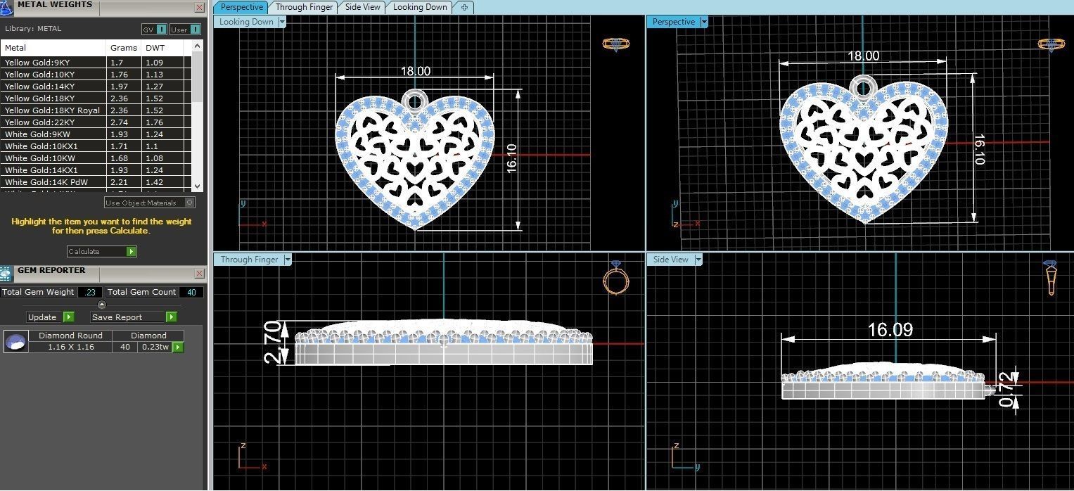 Hearts in Heart Pendant 3D print model_3