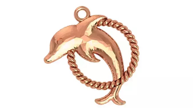 Dolphin Jumping the Circle Pendant 