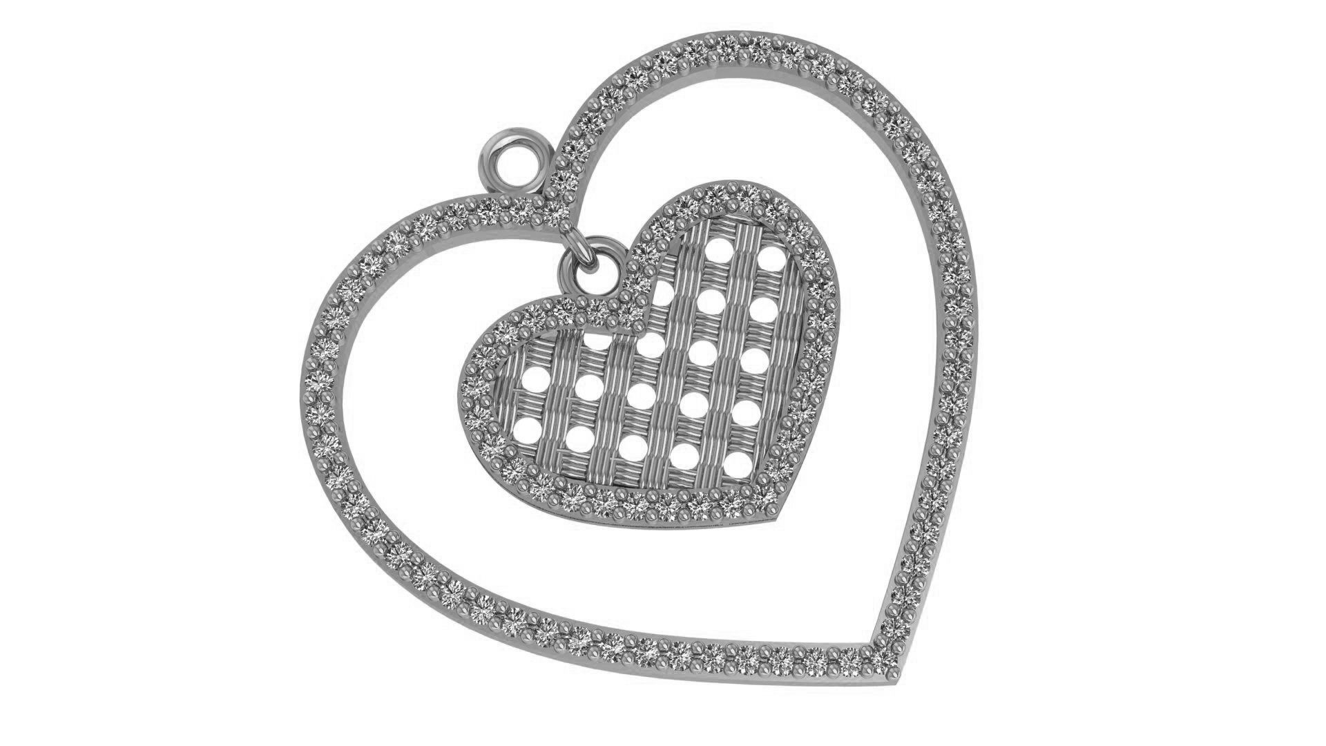 Dancing Heart Pendant charm 3D print model_2