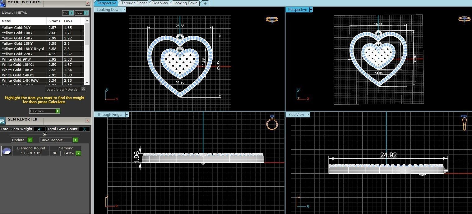 Dancing Heart Pendant charm 3D print model_3