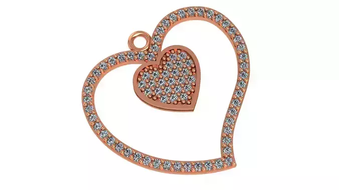 Heart in Heart Pendant Charm