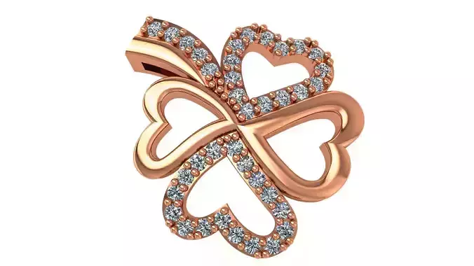 Heart Flower Pendant Charm 3D print model