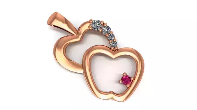 Dual Apple Charm Pendant Necklace