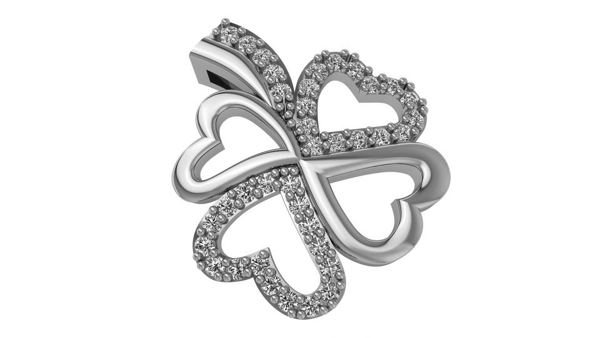 Heart Flower Pendant Charm 3D print model_2