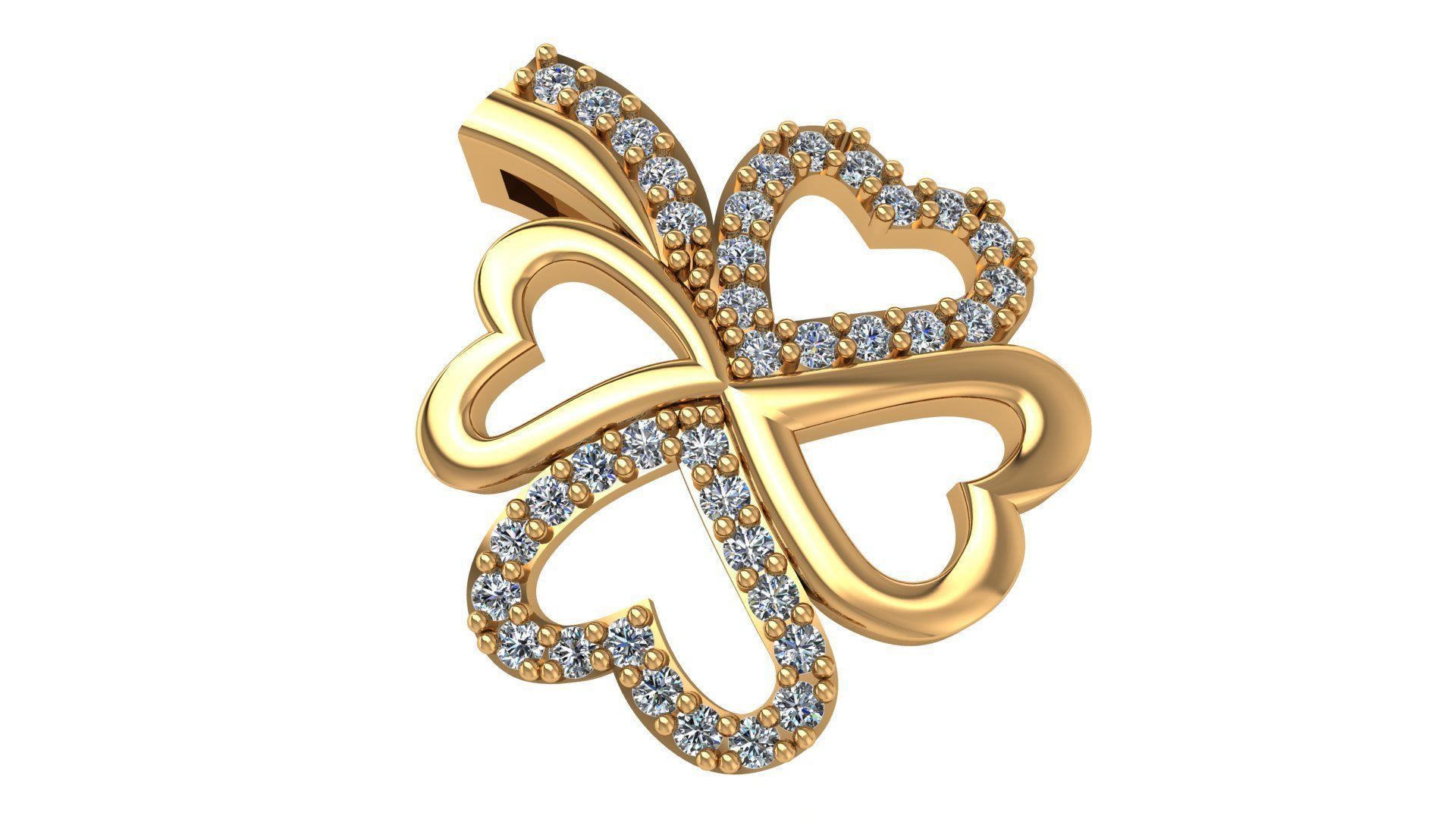 Heart Flower Pendant Charm 3D print model_1