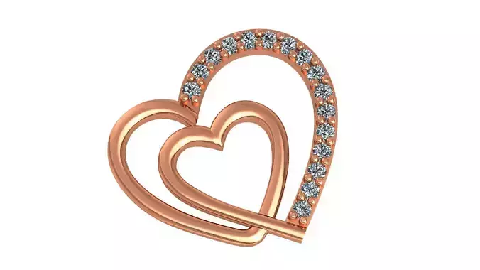 Dual Heart Pendant Charm