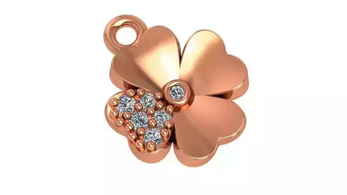Diamond Flower Necklace Charm Pendant 3D print model