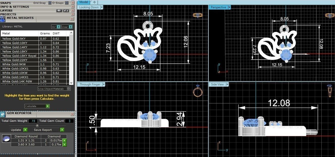 Cat Sapphire Charm Necklace Pendant 3D print model_3