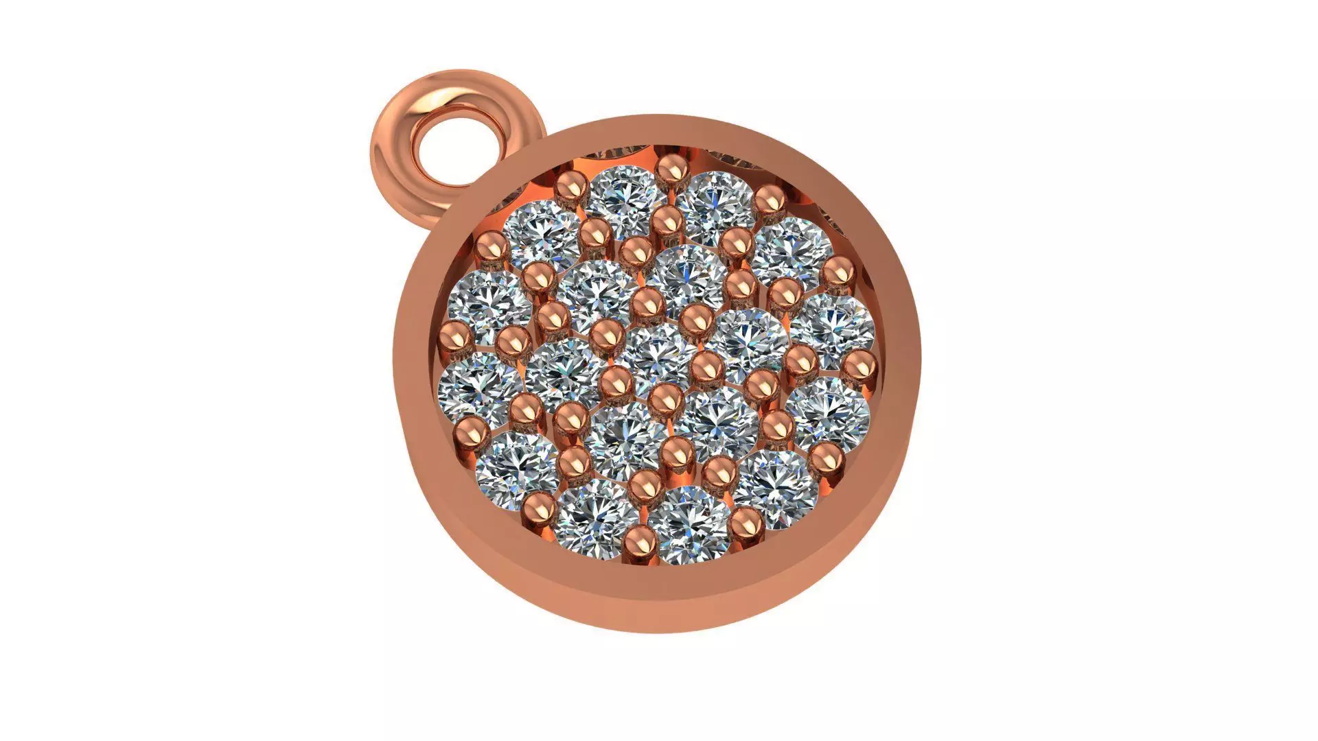 Diamond Head Charm Necklace Pendant 3D print model