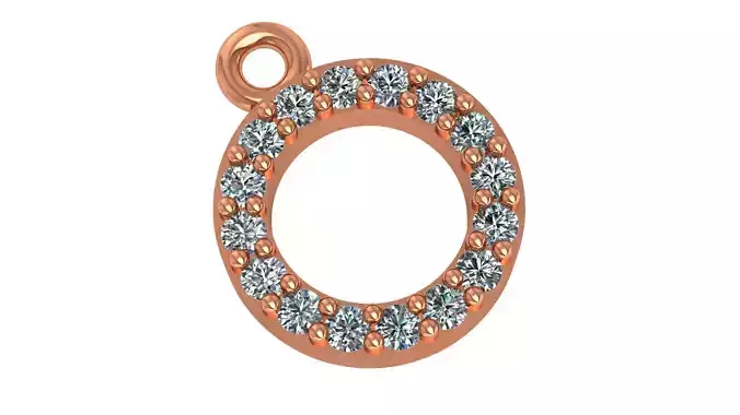 Diamond Circle Necklace Charm Pendant 3D print model