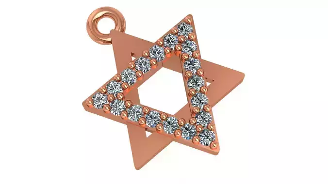 Star of David Necklace Charm Pendant  3D print model
