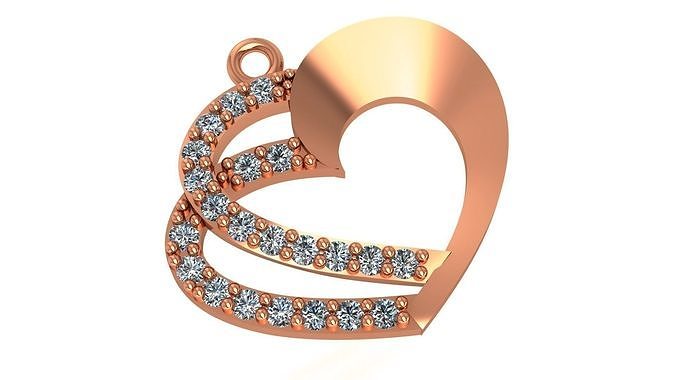 Heart Love valentine Pendant 3D print model