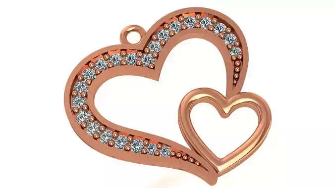 Dual Heart Pendant Charm