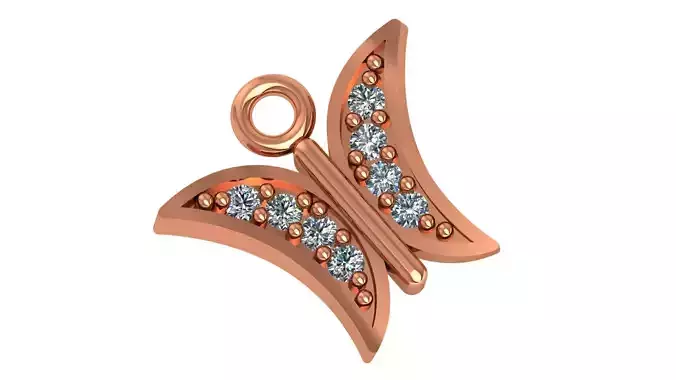 Butterfly Necklace Charm Pendant 3D print model
