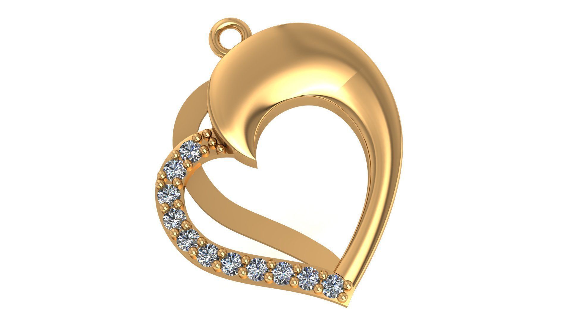 Dual Heart Love Pendant charms 3D print model_1