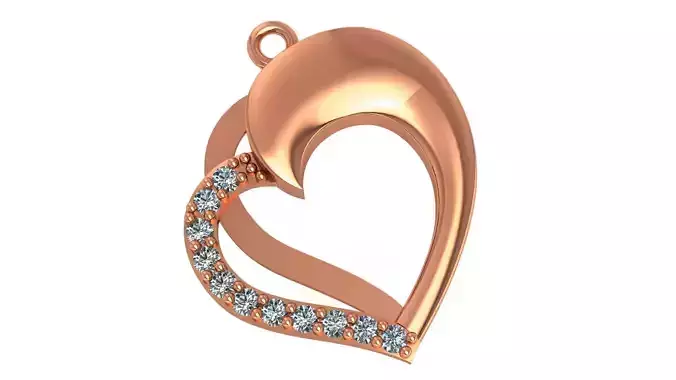 Dual Heart Love Pendant charms 3D print model