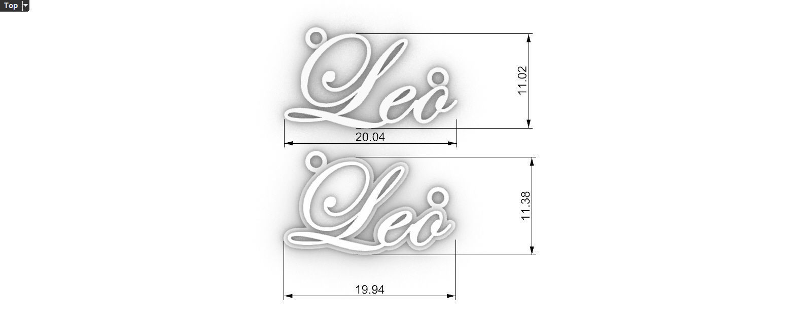 Leo name pendant 3D print model_1