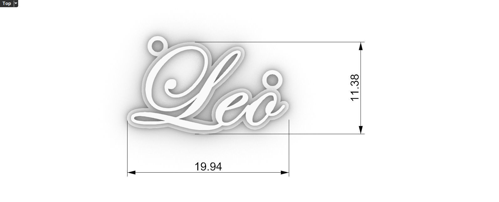 Leo name pendant 3D print model_3