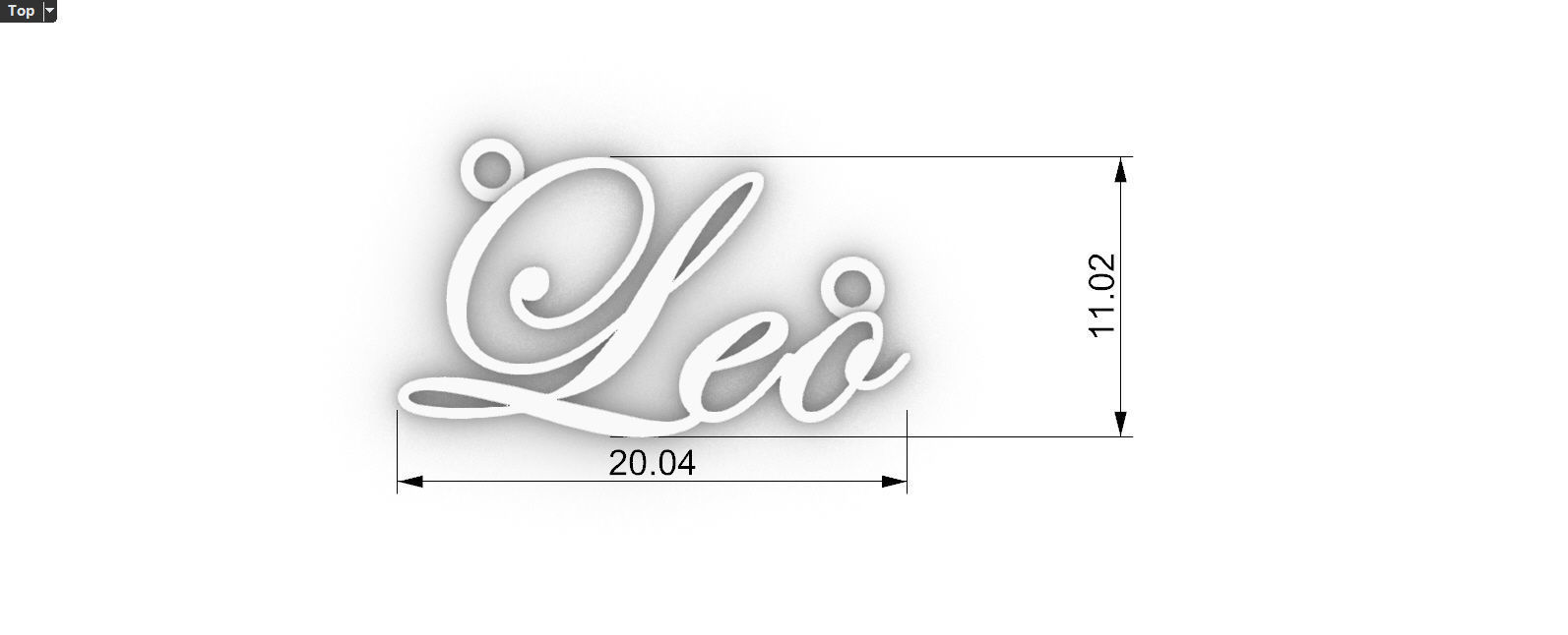 Leo name pendant 3D print model_2