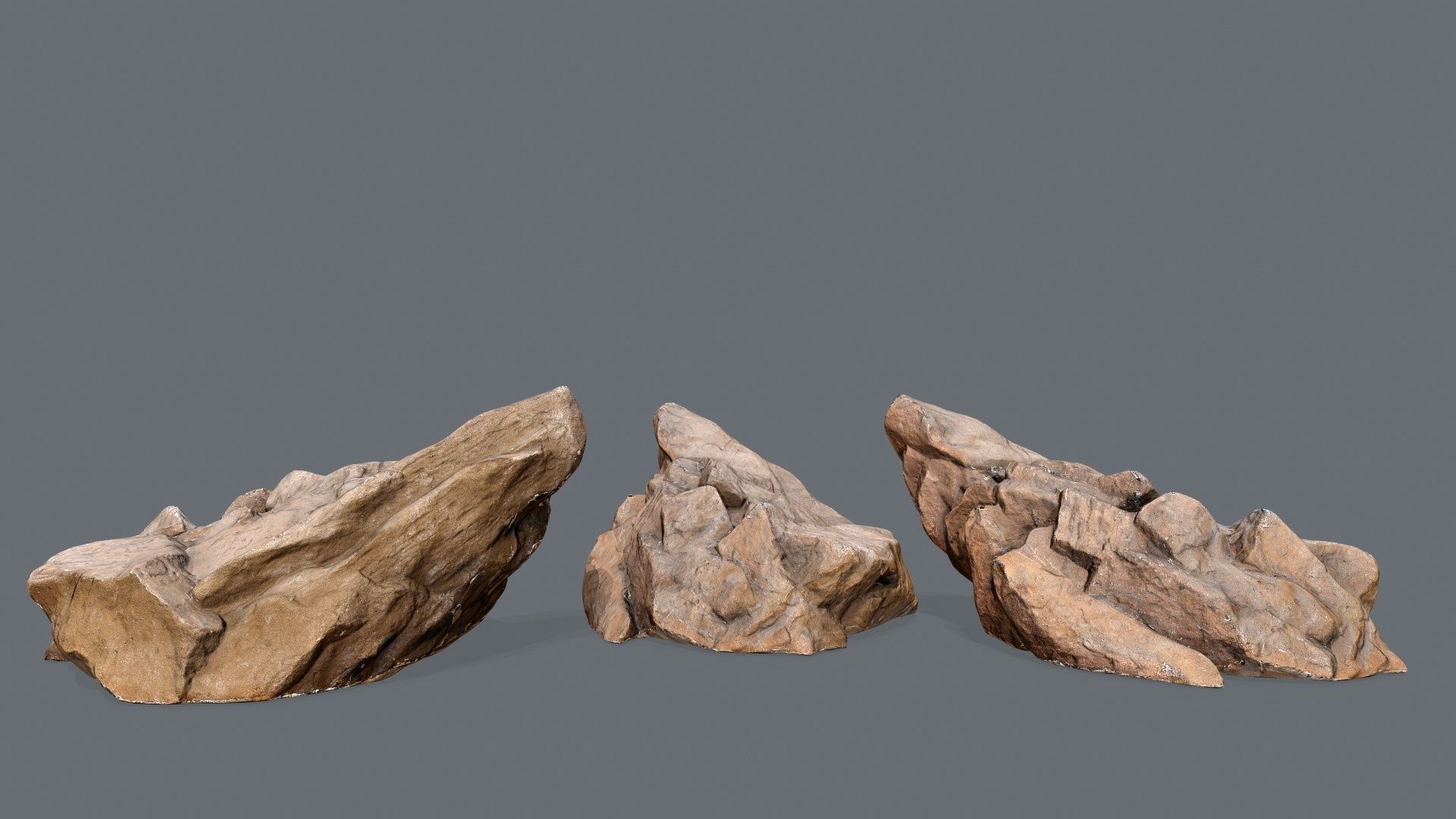 desert rocks Low-poly 3D model_12