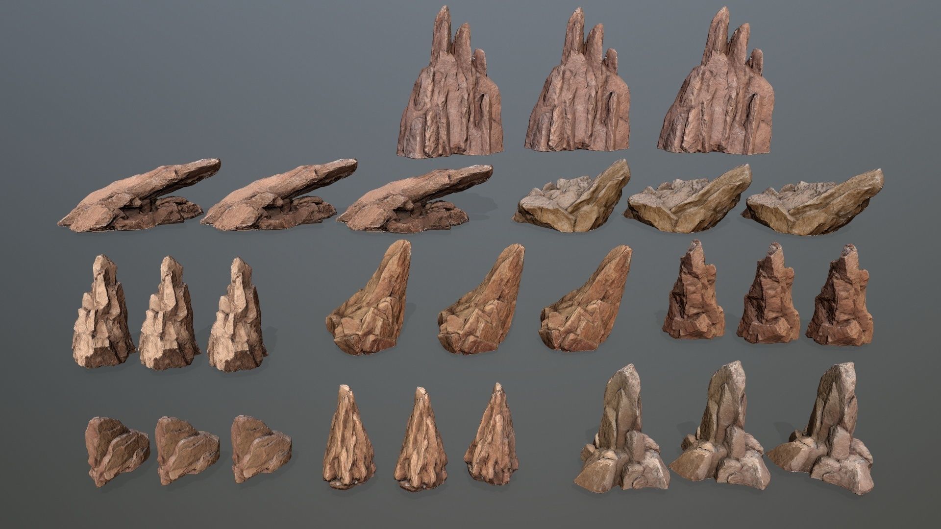 desert rocks Low-poly 3D model_19