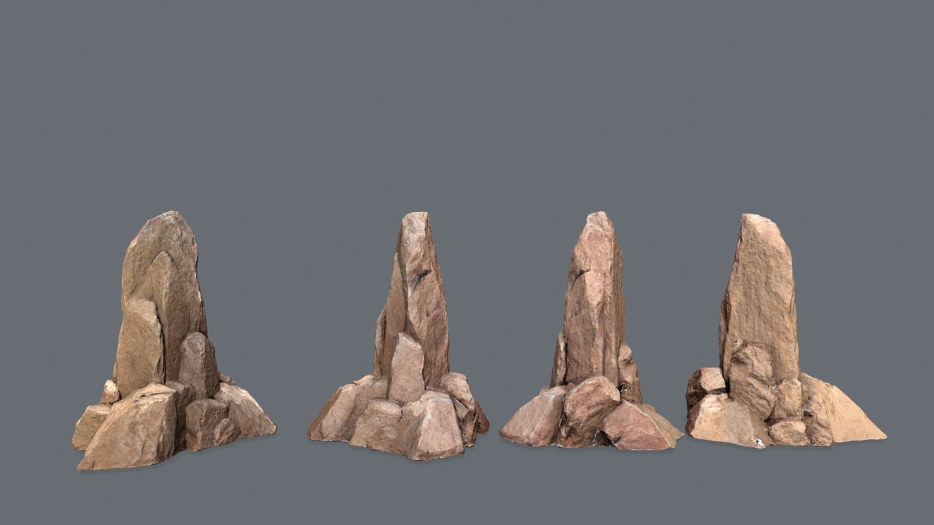 desert rocks Low-poly 3D model_16