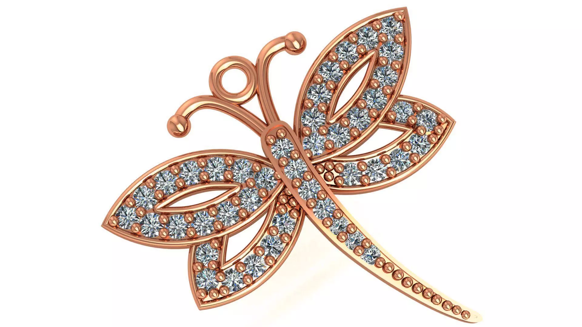 Dragonfly Charm Pendant 3D print model_0