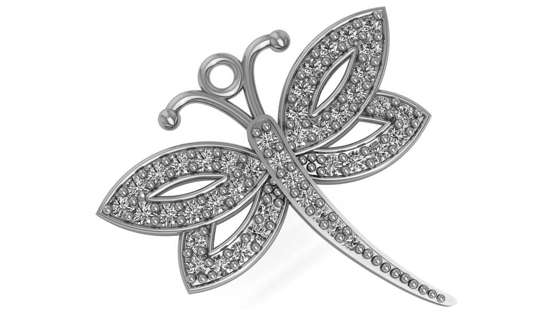 Dragonfly Charm Pendant 3D print model_2