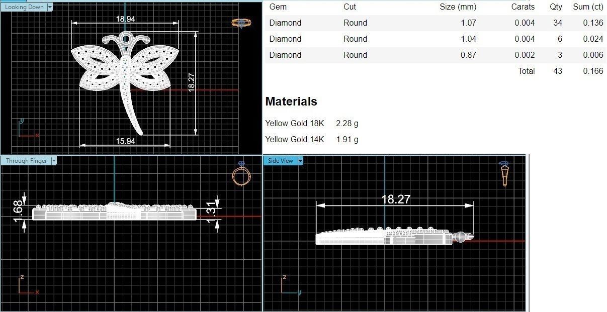 Dragonfly Charm Pendant 3D print model_3