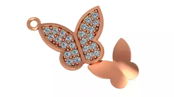 Twin Butterfly Necklace Charm Pendant