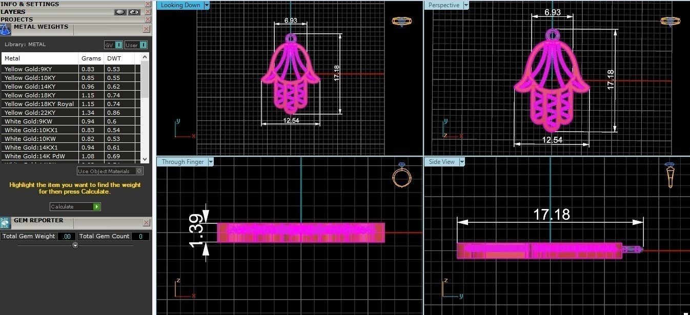 Hamsa Pendant 3D print model_3