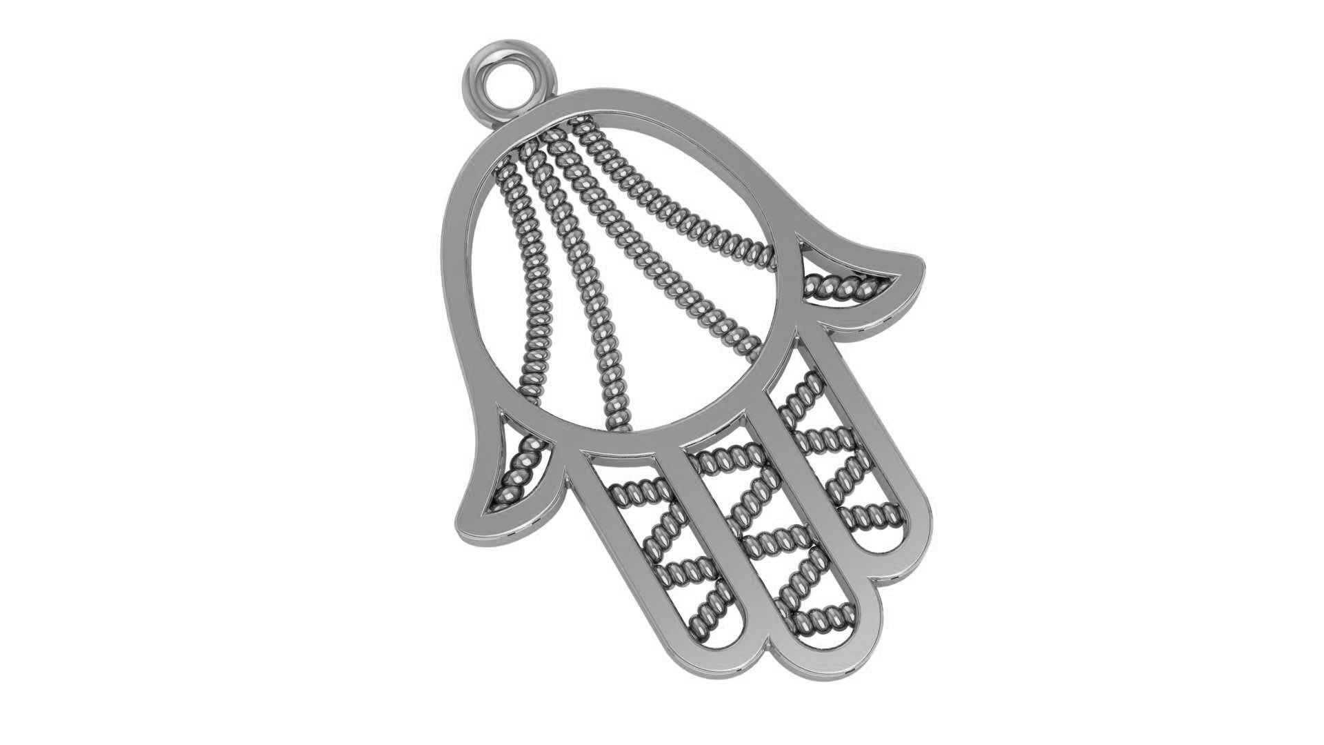 Hamsa Pendant 3D print model_2