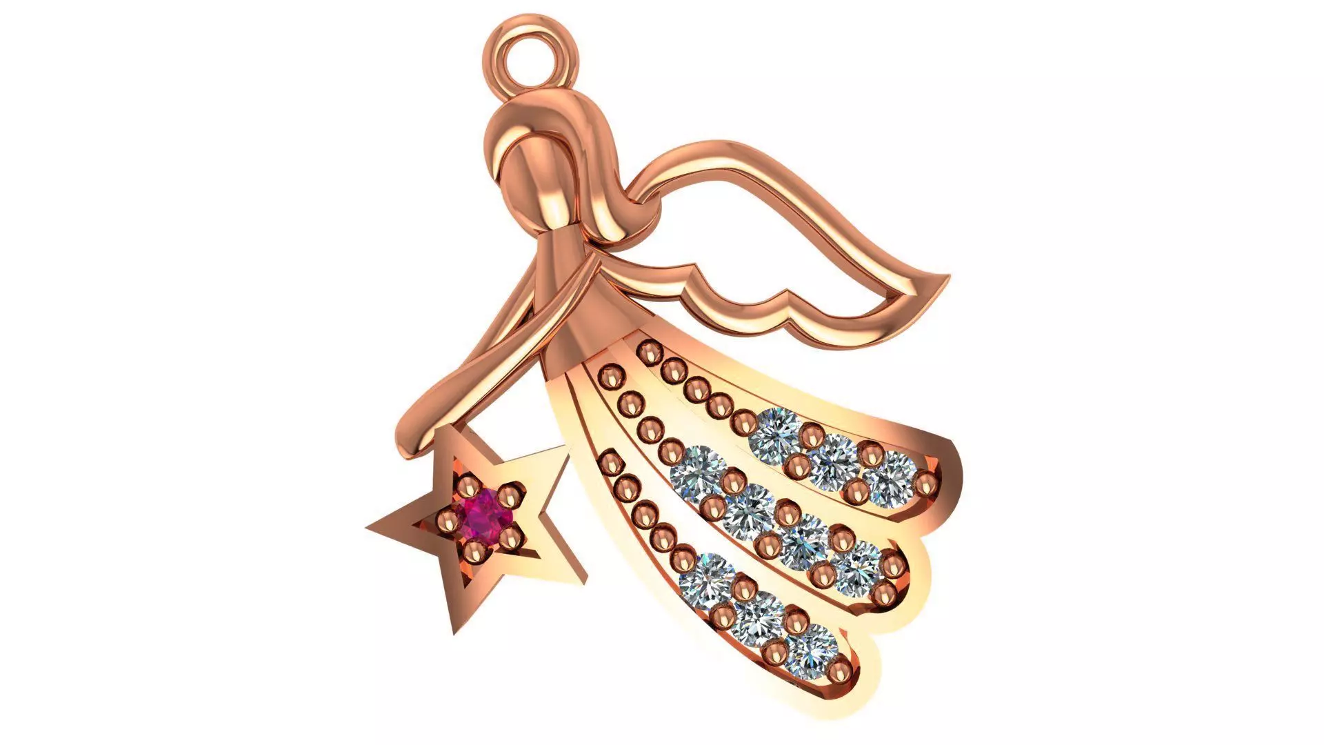 Angel with Star Pendant 3D print model_0