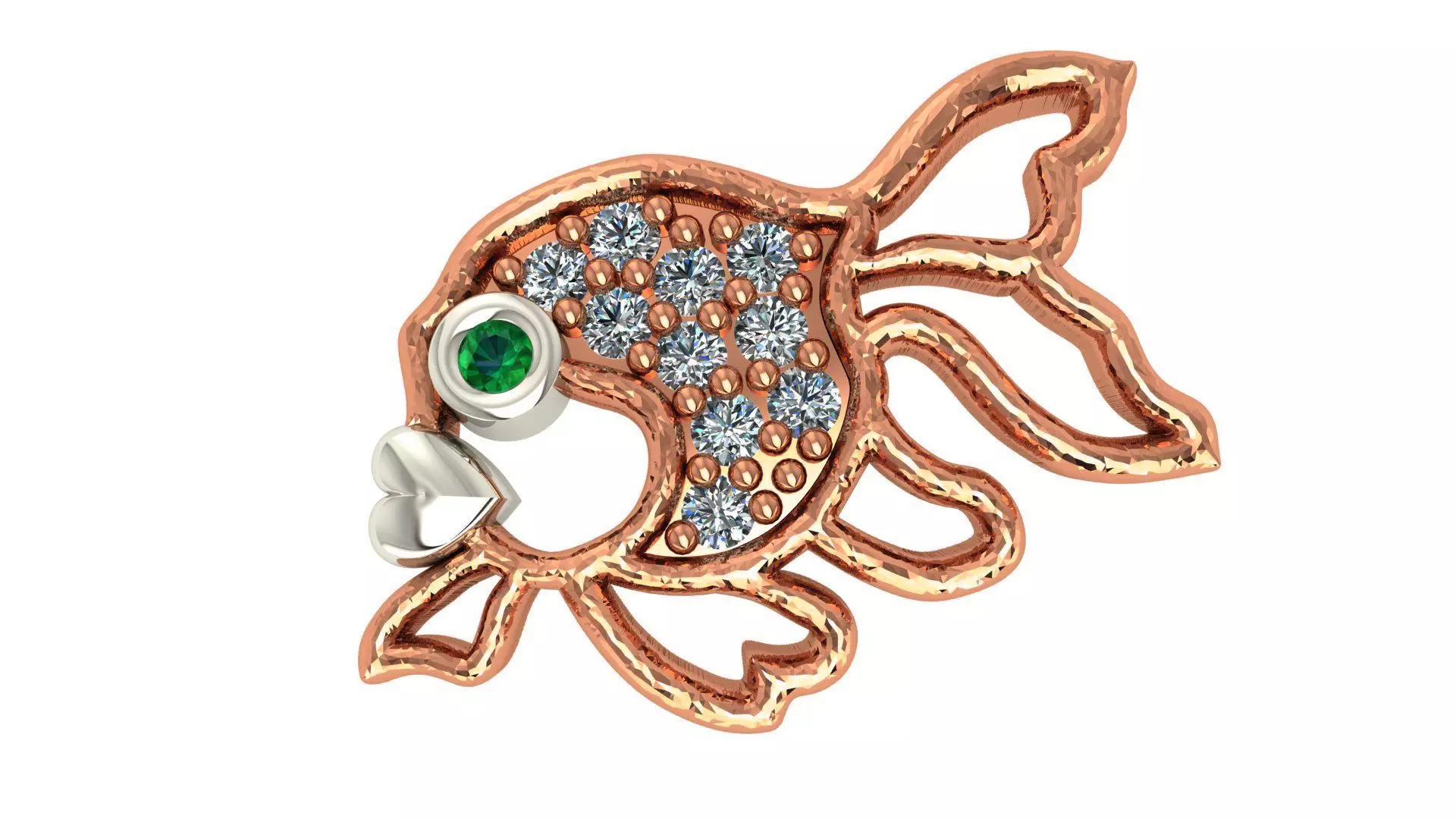 Koi Fish Presenting Love Charm Pendant 3D print model