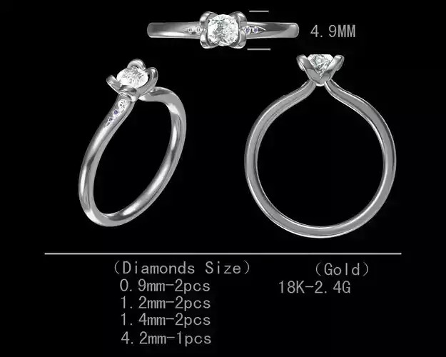 Fancy design diamond engagement ring for women 3D model Free 3D print model