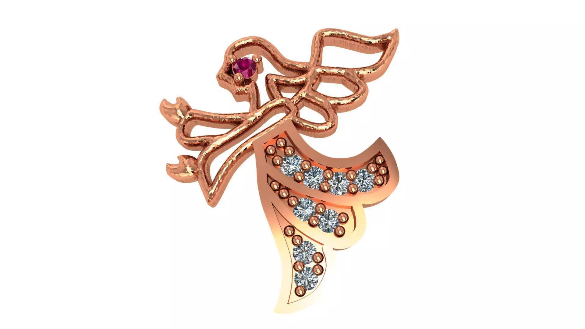 Angel Pendant 3D print model_0