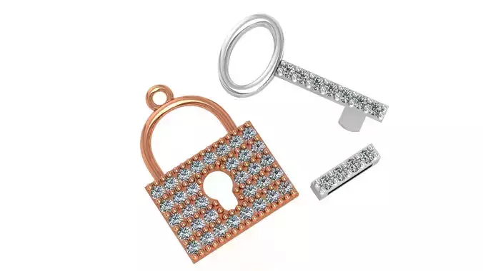Lock and Key Pendant 3D print model