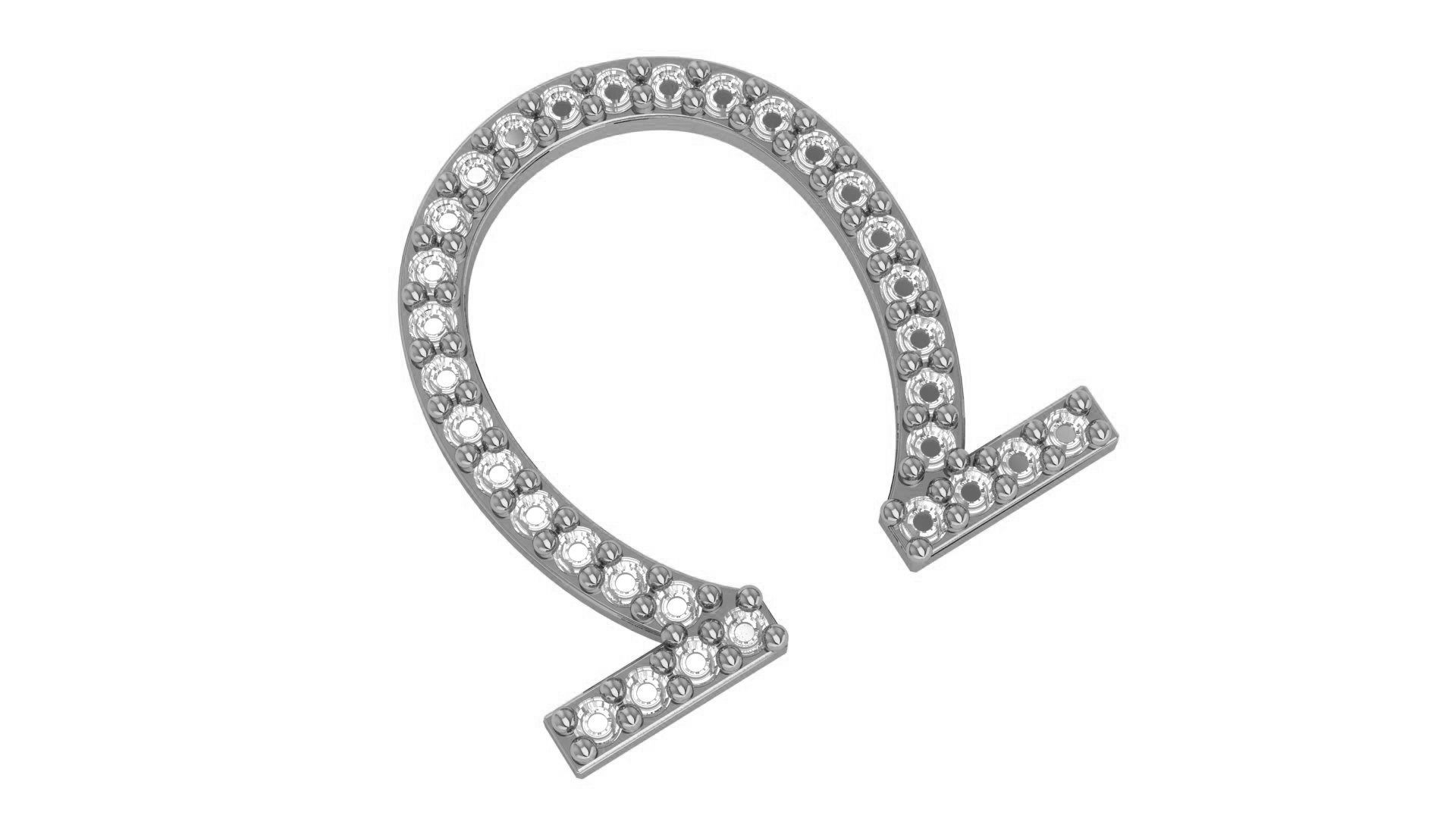 Horseshoe Pendant Necklace 3D print model_2