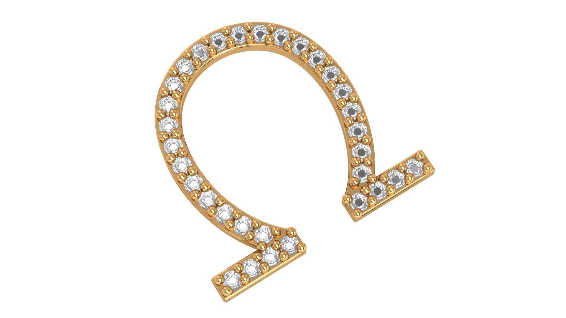 Horseshoe Pendant Necklace 3D print model_1