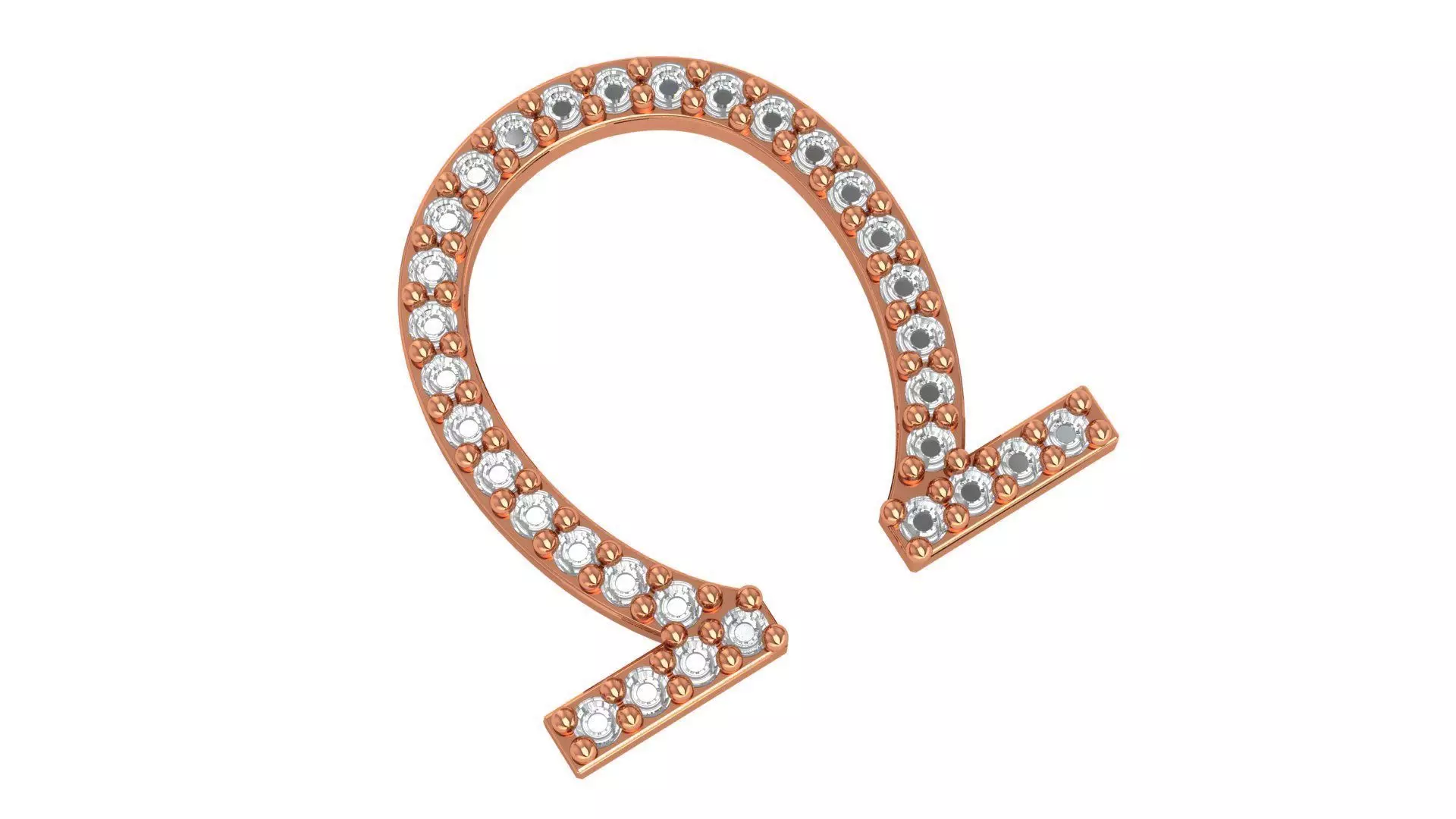 Horseshoe Pendant Necklace 3D print model_0