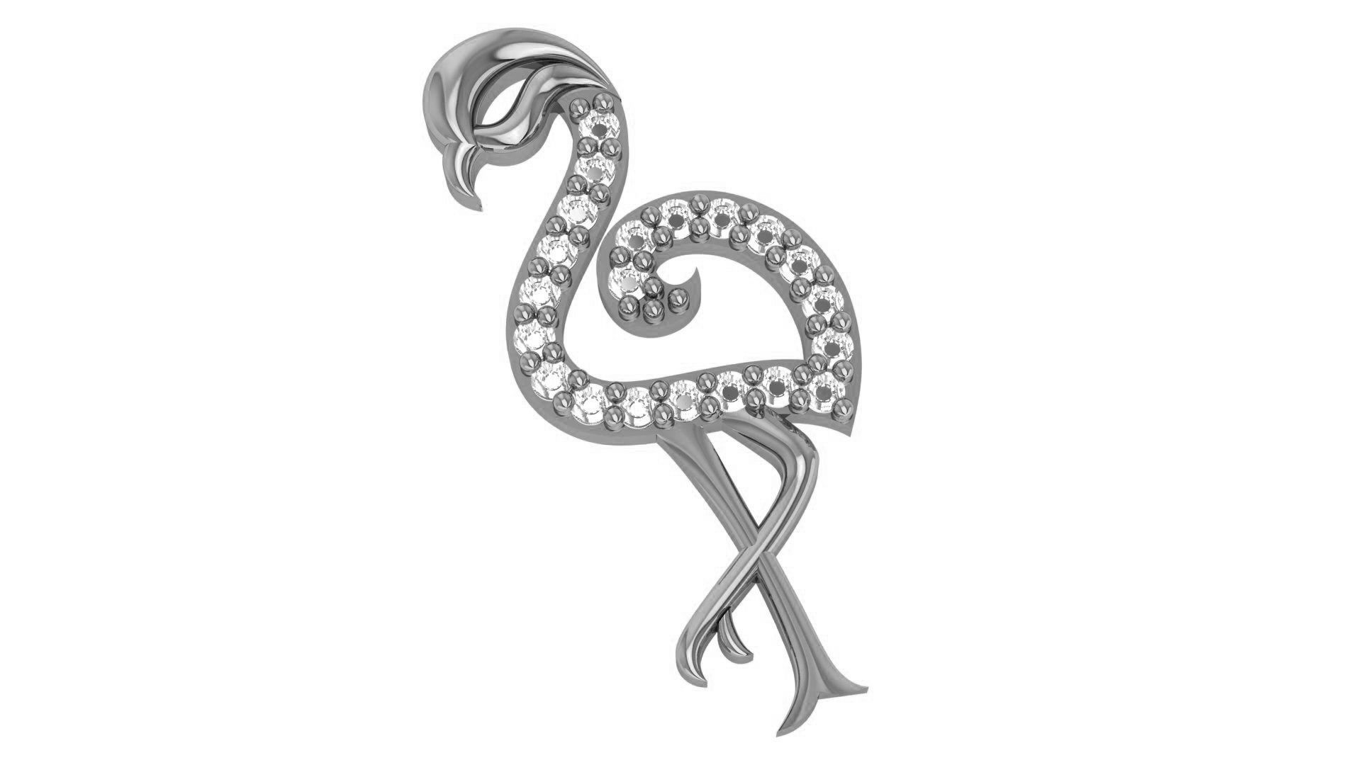  Flamingo Charm Pendant 3D print model_2