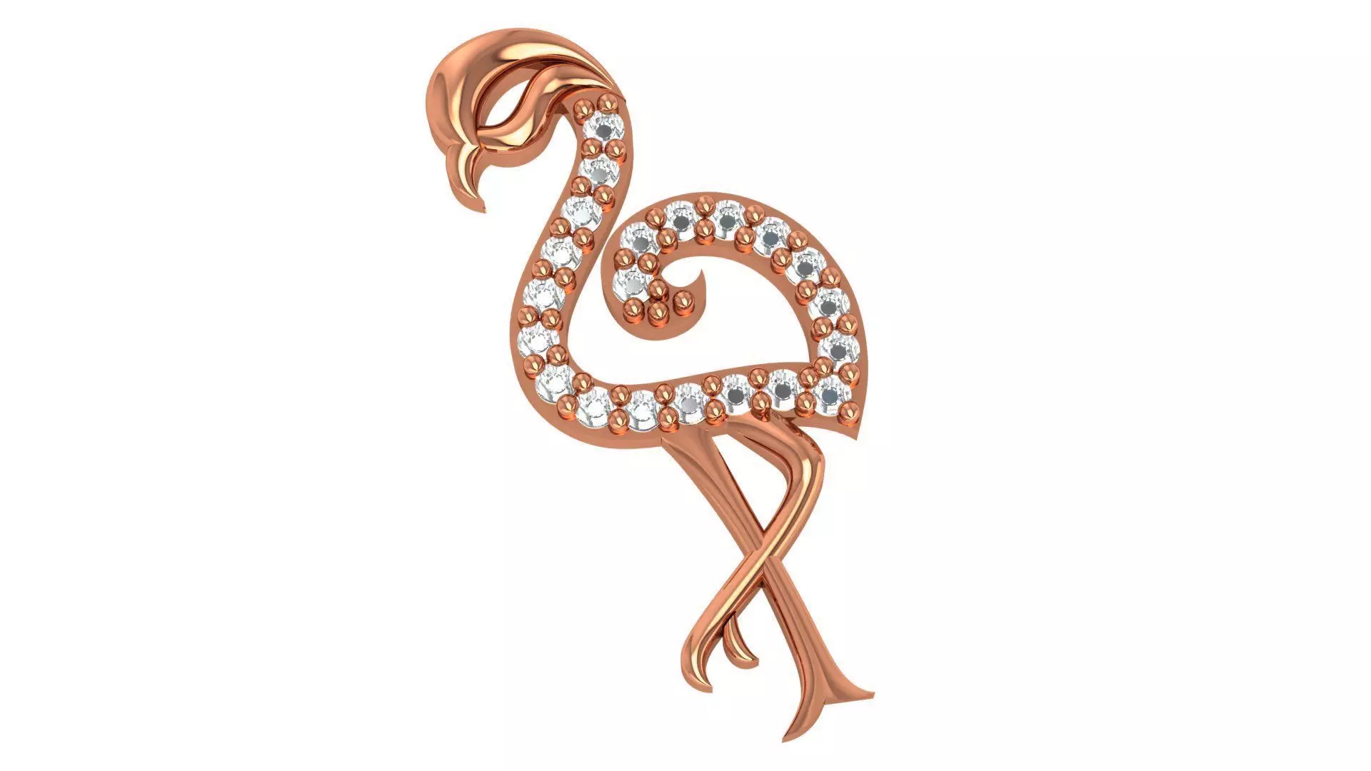  Flamingo Charm Pendant 3D print model_0