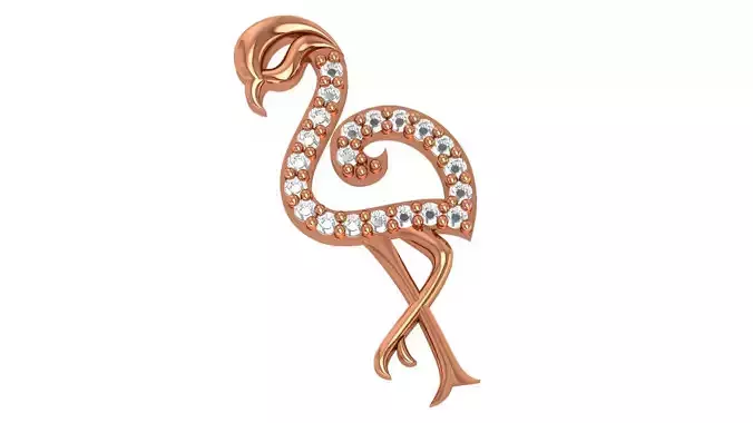  Flamingo Charm Pendant 3D print model