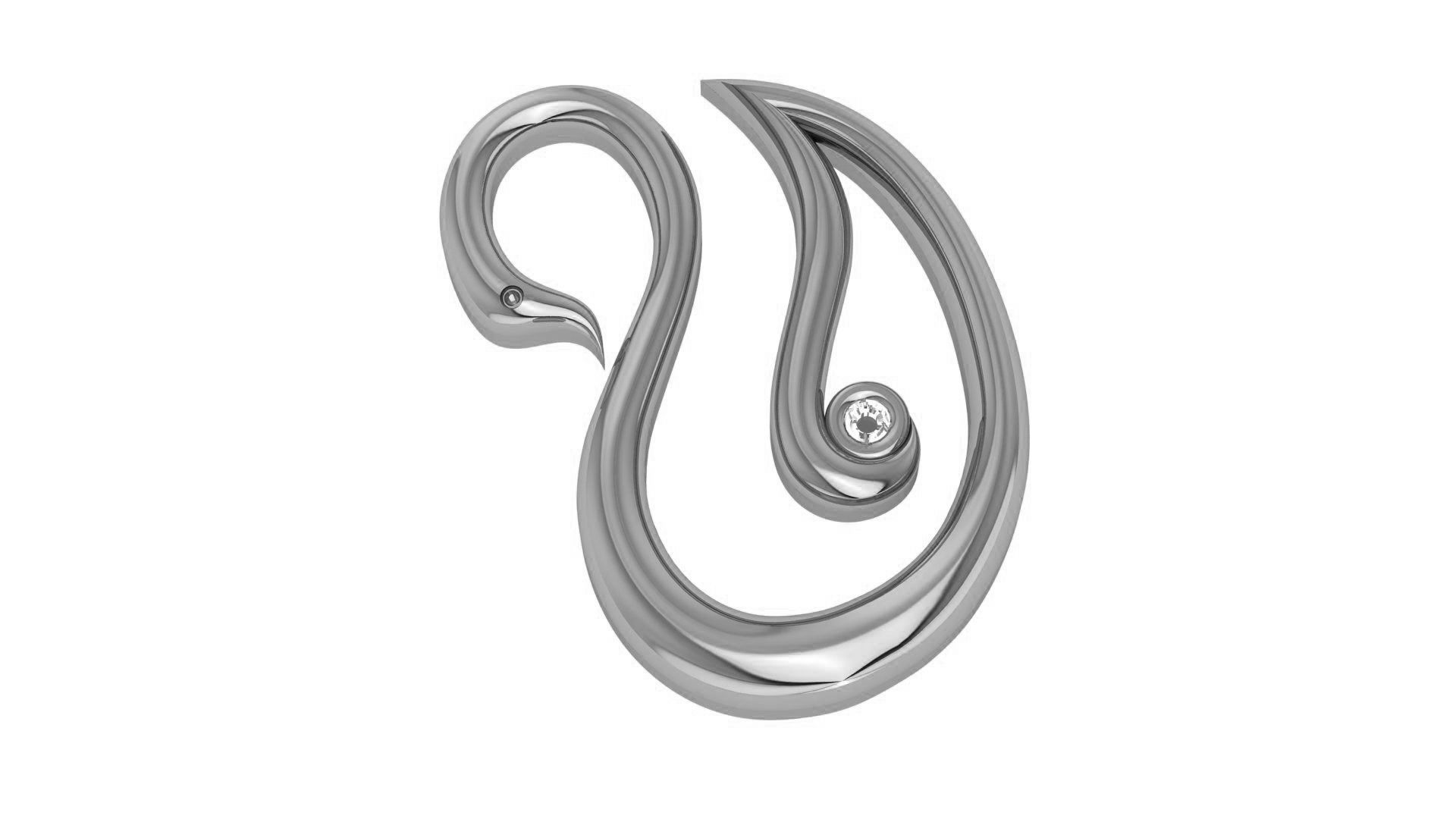 Swan Charm Pendant 3D print model_2