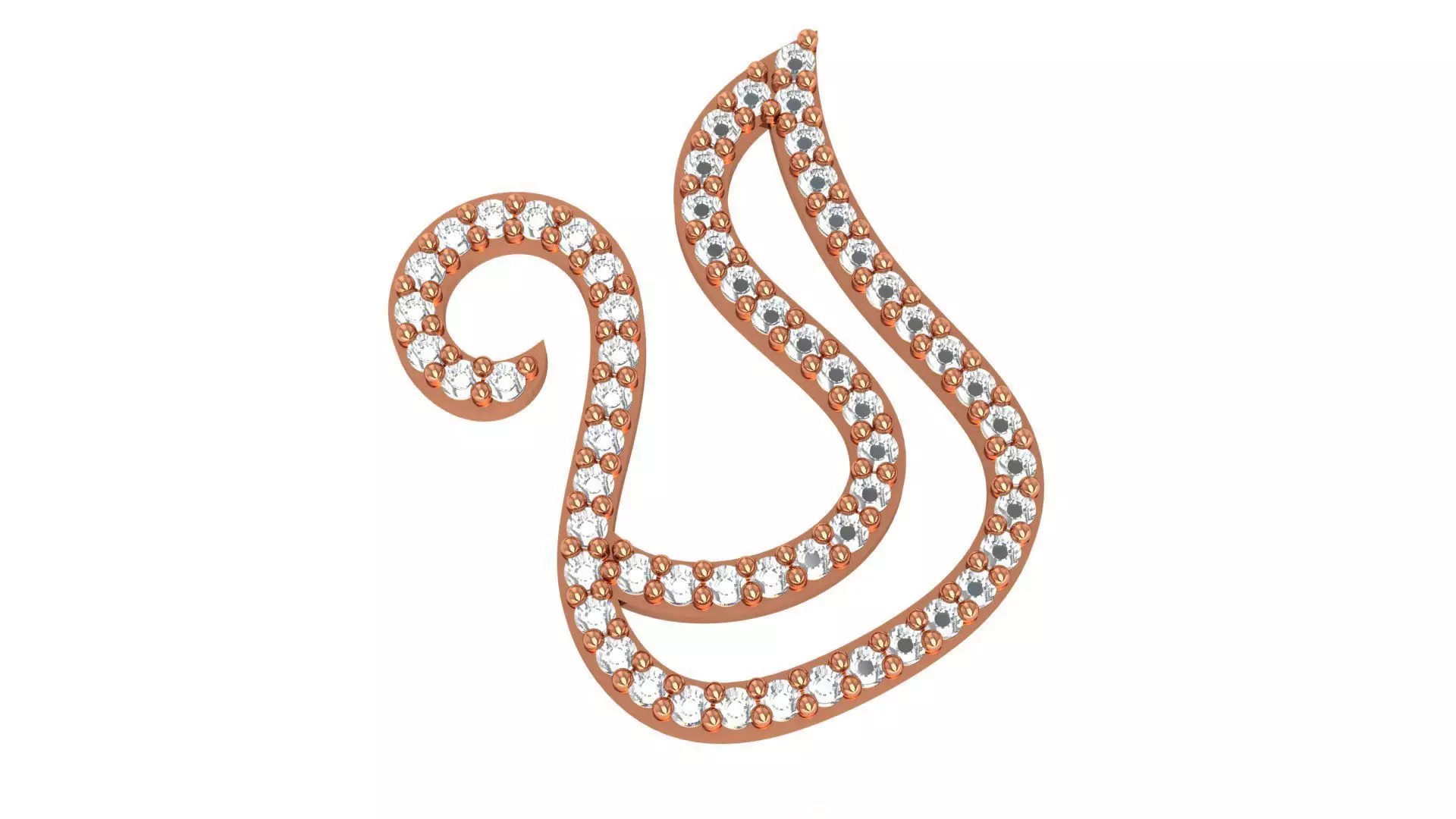 Swan charm pendant 3D print model_0