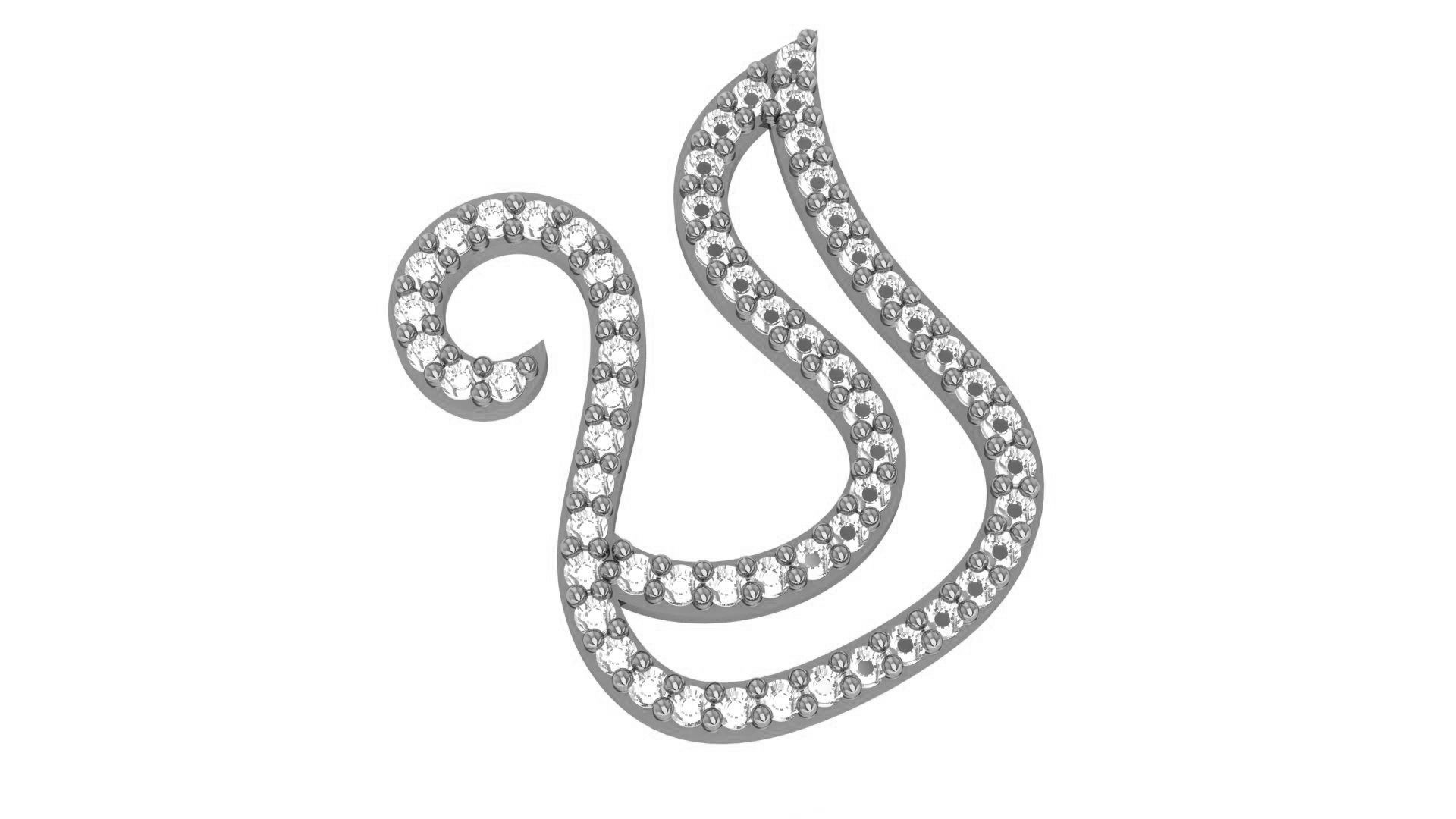 Swan charm pendant 3D print model_2